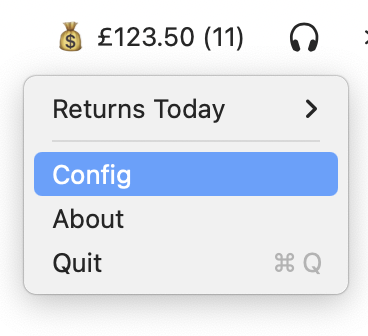 Click Config menu
